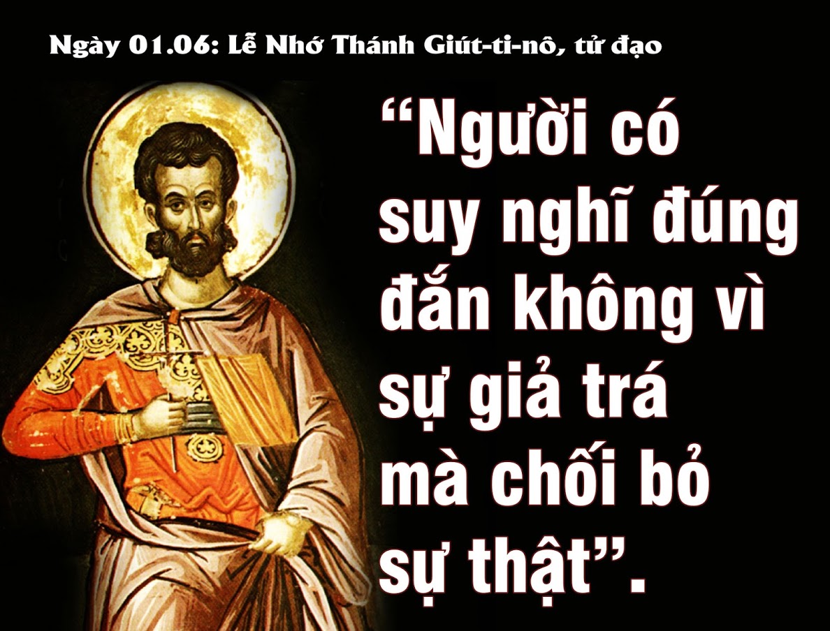 1 Tháng Sáu  -  Thánh Justin Tử Ðạo